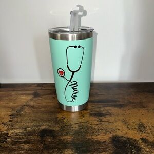 Stainless Steel Nurse Tumbler - Mint green. Never used.  Smoke free home.